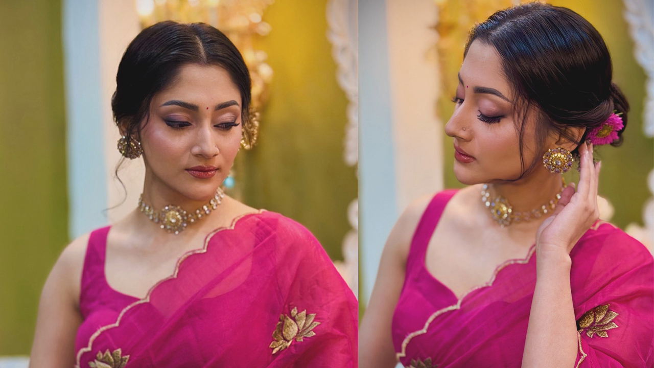 ‘লাবণ্যের ছোঁয়াতে’ নিজেকে রাঙালেন পূজা চেরি